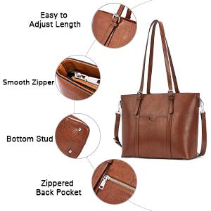 Het Leerboodschapper Bag 15,6 Duimlaptop Tote Bag van uitstekende Vrouwen 3