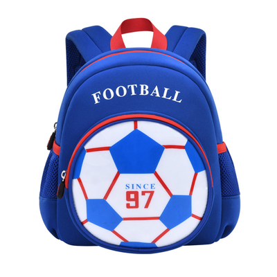 Blauwe 3D Voetbalrugzak/Leuke Beeldverhaalknapzak voor Jongens
