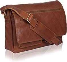 14inch Laptop het Leerboodschapper Bag Canvas Cowhide 400g van Vrouwen