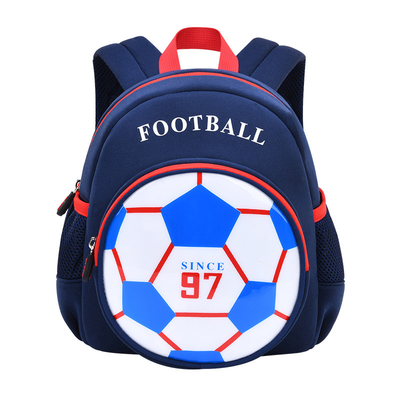 Blauwe 3D Voetbalrugzak/Leuke Beeldverhaalknapzak voor Jongens