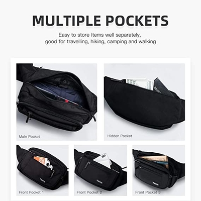 Bum Fashion Fanny Pack Men-Bestand de Taillezak van het Vrouwenwater met 6 Gesnelde Zakken