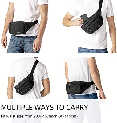 Bum Fashion Fanny Pack Men-Bestand de Taillezak van het Vrouwenwater met 6 Gesnelde Zakken