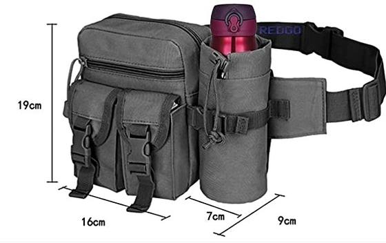 Militair Nut Waterdicht Bum Bag Canvas Waist Pouch met Flessenhouder