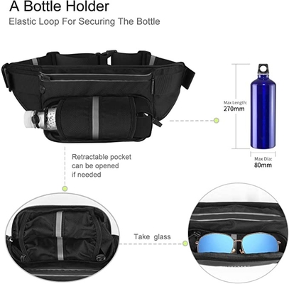 Riem van polyester de Waterdichte Bum Jogging Belt Bag Running met Flessenhouder