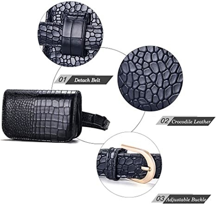 Krokodil Klein Kruis - lichaam Fanny Pack Pu Leather Purses met de Zakken van de Celtelefoon