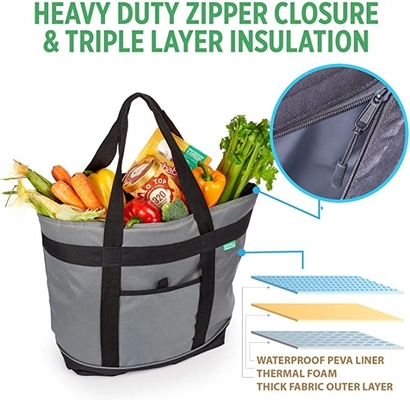 De Thermische Zachte Opgeruimde Geïsoleerde Koeler van Gray Insulated Cooler Bag HD