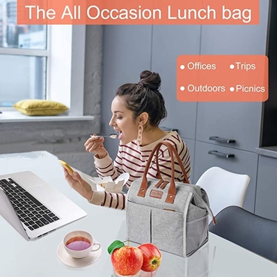 Geïsoleerde Zachte Opgeruimde Lunch Koeler Tote Bags Reusable Lunch Containers