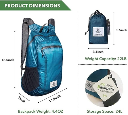 Het Water Bestand 70L Oxford Materiaal van de wandelingsdaypack Lichtgewichtpackable Rugzak