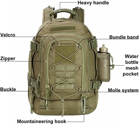 Het uitzetbare het Kamperen van 60l Tactische Militaire Materiaal van Rugzakoxford