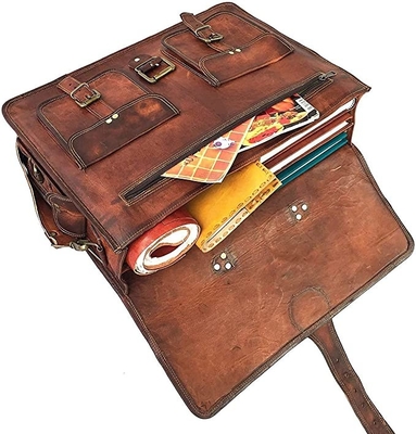 400g Aktentas van de Boodschappersbag for laptop van het 14 Duim de Uitstekende Met de hand gemaakte Leer